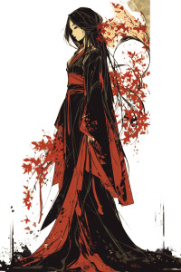 Tall Kimono Woman Vinyl Car Decal Sticker – Waterproof & UV-Resistant 8"