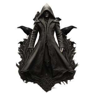 Shadowy Hooded Magician Vinyl Car Decal Sticker – Waterproof & UV-Resistant 8"