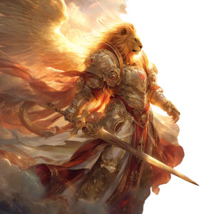 Fiery Archangel Lion Vinyl Car Decal Sticker – Waterproof & UV-Resistant 8"