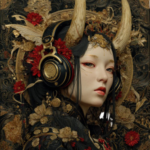 Oni Princess Portrait Vinyl Car Decal Sticker – Waterproof & UV-Resistant 8"