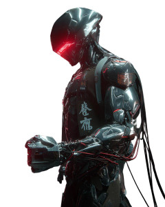 Cyberpunk Combat Robot Vinyl Car Decal Sticker – Waterproof & UV-Resistant 8"