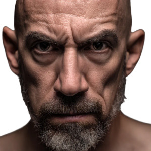 Angry Middle-Aged Man Vinyl Car Decal Sticker – Waterproof & UV-Resistant 8"