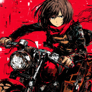 Biker Mikasa Ackerman Vinyl Car Decal Sticker – Waterproof & UV-Resistant 8"