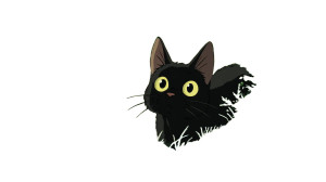 Ghibli Black Cat V3 Vinyl Car Decal Sticker – Waterproof & UV-Resistant 8"
