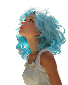 Goddess With Blue Hair Vinyl Car Decal Sticker – Waterproof & UV-Resistant 8"