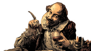 Drunk Shakespeare Writing Vinyl Car Decal Sticker – Waterproof & UV-Resistant 8"