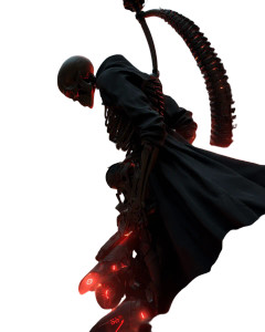 Biomechanical Grim Reaper Vinyl Car Decal Sticker – Waterproof & UV-Resistant 8"