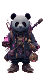 Cyberpunk Panda V2 Vinyl Car Decal Sticker – Waterproof & UV-Resistant 8"