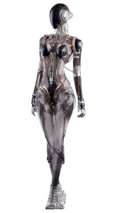 Sleek Sci-Fi Robot V2 Vinyl Car Decal Sticker – Waterproof & UV-Resistant 8"