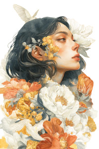 Ethereal Floral Woman Vinyl Car Decal Sticker – Waterproof & UV-Resistant 8" Ethereal Floral Woman Vinyl Car Decal Sticker – Waterproof & UV-Resistant 8"
