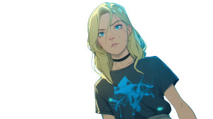 Serious Blonde Anime Vinyl Car Decal Sticker – Waterproof & UV-Resistant 8"