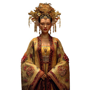 Chinese Empress Attire Vinyl Car Decal Sticker – Waterproof & UV-Resistant 8"