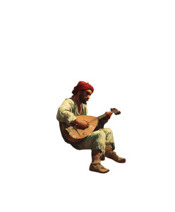 Arabian Guitarist Vinyl Car Decal Sticker – Waterproof & UV-Resistant 8"