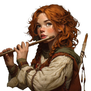 Halfling Bard Flutist Vinyl Car Decal Sticker – Waterproof & UV-Resistant 8"