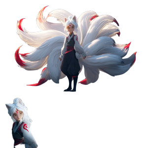 Nine-Tailed Fox V3 Vinyl Car Decal Sticker – Waterproof & UV-Resistant 8"