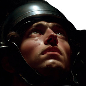 Awe-Struck Roman Soldier Vinyl Car Decal Sticker – Waterproof & UV-Resistant 8"