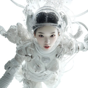 Floating Space Beauty Vinyl Car Decal Sticker – Waterproof & UV-Resistant 8"