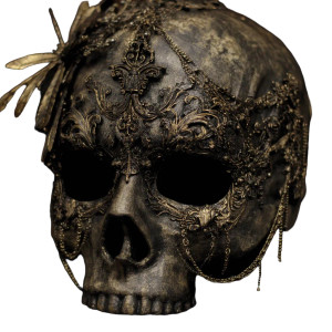 Venetian Skull Mask Vinyl Car Decal Sticker – Waterproof & UV-Resistant 8"