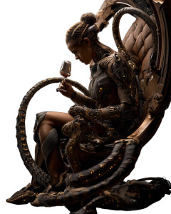 Biomechanical Woman Vinyl Car Decal Sticker – Waterproof & UV-Resistant 8"