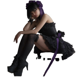 Goth Girl Roses Vinyl Car Decal Sticker – Waterproof & UV-Resistant 8"