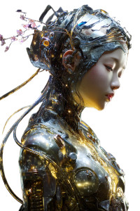 Sci-Fi Goddess Swimmer Vinyl Car Decal Sticker – Waterproof & UV-Resistant 8"