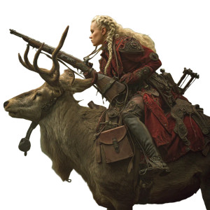 Dragoon Woman Elk Vinyl Car Decal Sticker – Waterproof & UV-Resistant 8"