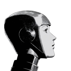 Chrome Robot Portrait Vinyl Car Decal Sticker – Waterproof & UV-Resistant 8"