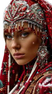 Russian Beauty Portrait Vinyl Car Decal Sticker – Waterproof & UV-Resistant 8"