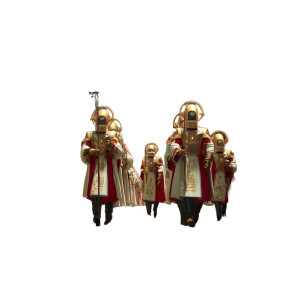 Masked Figures Parade Vinyl Car Decal Sticker – Waterproof & UV-Resistant 8"