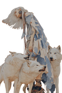 Woman With Wolves Vinyl Car Decal Sticker – Waterproof & UV-Resistant 8"