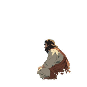 Ghibli Jesus Eden Vinyl Car Decal Sticker – Waterproof & UV-Resistant 8"