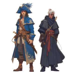 Pirate And Monk Vinyl Car Decal Sticker – Waterproof & UV-Resistant 8"