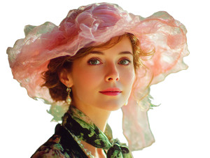 Elegant Woman In Garden Vinyl Car Decal Sticker – Waterproof & UV-Resistant 8"