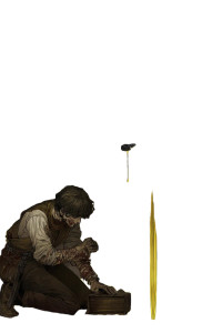 Golden Sword Transformation Vinyl Car Decal Sticker – Waterproof & UV-Resistant 8"