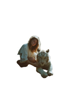 Woman With Tiger V2 Vinyl Car Decal Sticker – Waterproof & UV-Resistant 8" Woman With Tiger V2 Vinyl Car Decal Sticker – Waterproof & UV-Resistant 8"