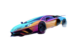 Futuristic Floating Lamborghini Vinyl Car Decal Sticker – Waterproof & UV-Resistant 8"