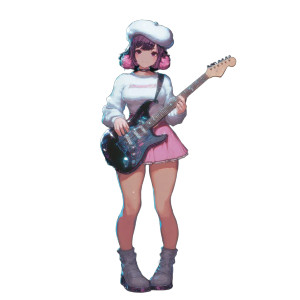 Kawaii Rock Star Vinyl Car Decal Sticker – Waterproof & UV-Resistant 8"