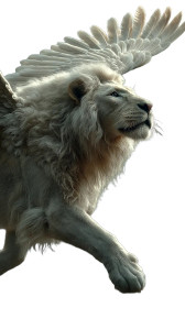 White Winged Lion Vinyl Car Decal Sticker – Waterproof & UV-Resistant 8"