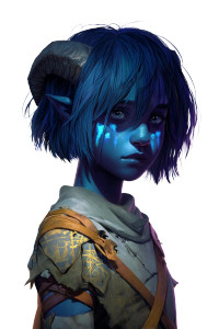 Young Tiefling Mugshot Vinyl Car Decal Sticker – Waterproof & UV-Resistant 8"