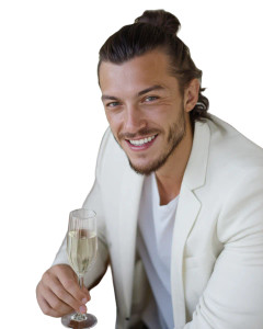 Hunky Groom Smiling Vinyl Car Decal Sticker – Waterproof & UV-Resistant 8"