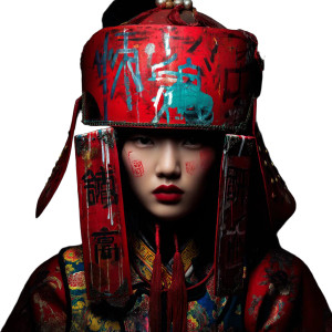 Mongolian Fashion Portrait Vinyl Car Decal Sticker – Waterproof & UV-Resistant 8"