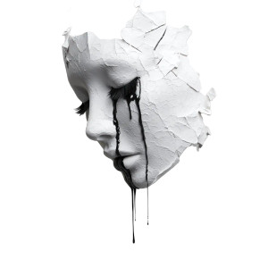Broken Face Tears Vinyl Car Decal Sticker – Waterproof & UV-Resistant 8"