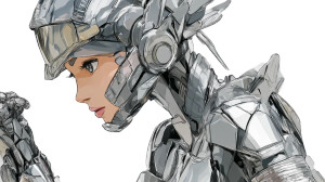 Female Metal Robot Vinyl Car Decal Sticker – Waterproof & UV-Resistant 8"