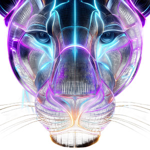 Neon Lion Face Vinyl Car Decal Sticker – Waterproof & UV-Resistant 8"