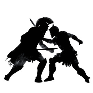 Warriors Fighting Silhouette Vinyl Car Decal Sticker – Waterproof & UV-Resistant 8"