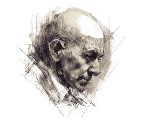 Bald Man Sketch Vinyl Car Decal Sticker – Waterproof & UV-Resistant 8"