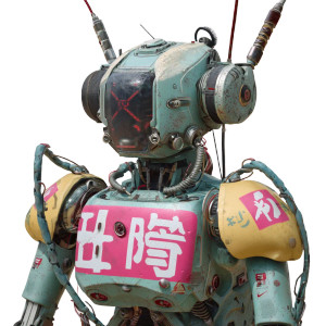 80S Japanese Robot Vinyl Car Decal Sticker – Waterproof & UV-Resistant 8"