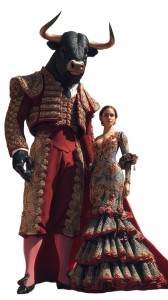 Spanish Princess & Bull King Vinyl Car Decal Sticker – Waterproof & UV-Resistant 8"