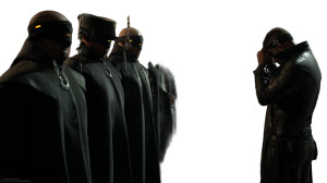 Shadowy Silhouettes Confrontation Vinyl Car Decal Sticker – Waterproof & UV-Resistant 8"