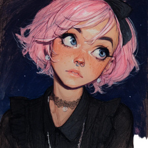 Pastel Goth E-Girl Vinyl Car Decal Sticker – Waterproof & UV-Resistant 8"